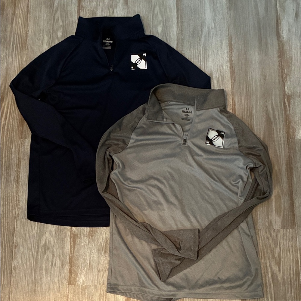 Under Armour Kids' Navy and Gray Quarter-Zip Sweatshirts